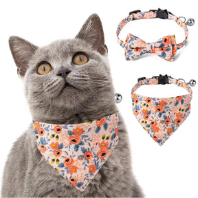 Orange Bowtie KittyCharm Bandana