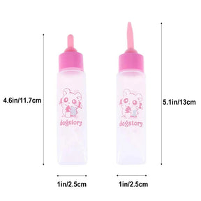 Pink Long Nipple PawFeeder Bottle