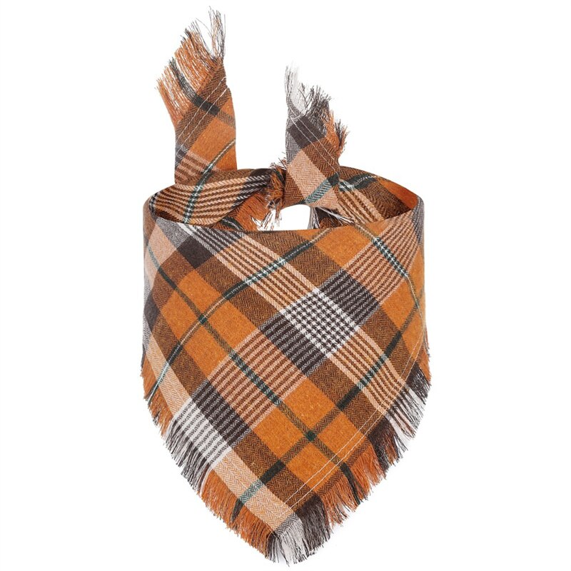 Orange Plaid Bandana